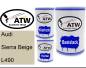 Preview: Audi, Sierra Beige, L490: 500ml Lackdose + 500ml Klarlack + 250ml Härter - Set, von ATW Autoteile West.